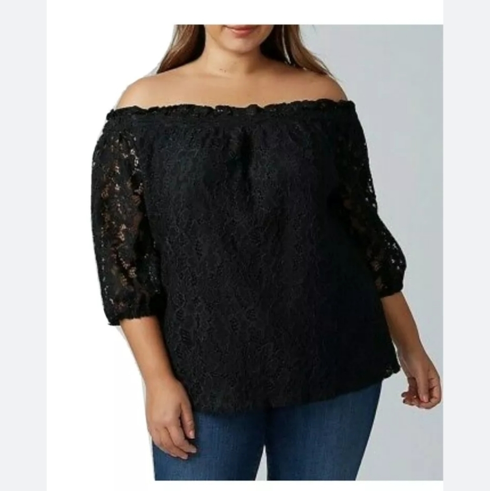 Three Lane Bryant off shoulder lace tops